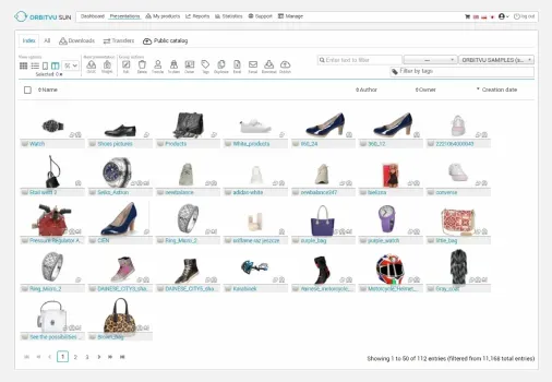 Eksempel på brugerflade til produktkatalog