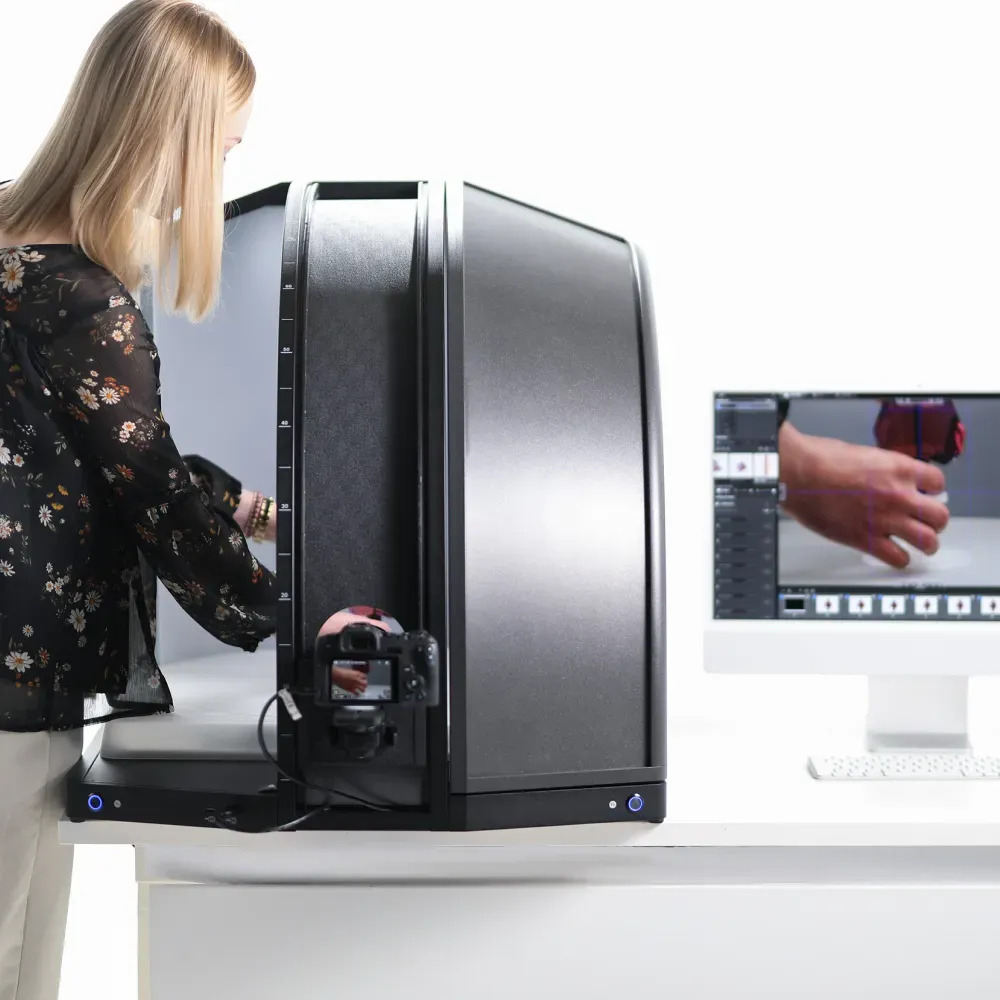 Stregkodestyret arbejdsgang til fotografering af hudpleje og kosmetik