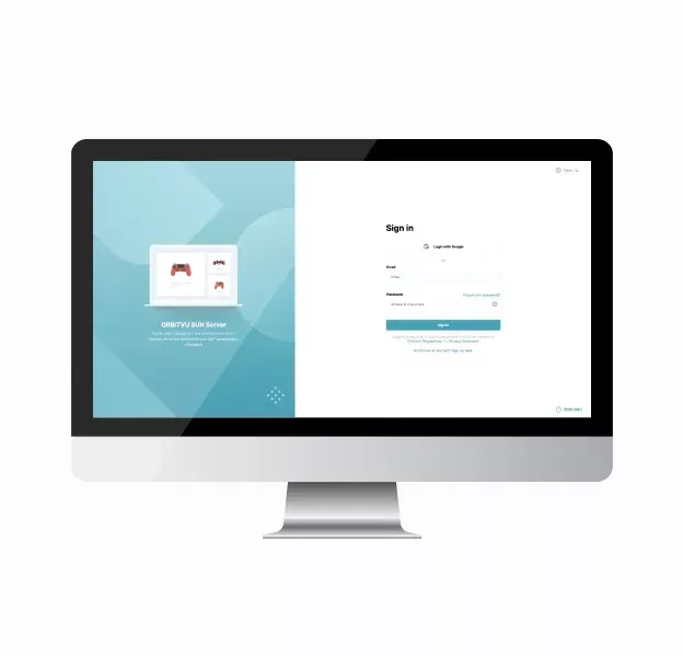 Loginside til Orbitvu SUN Server